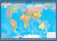 Настенная политическая карта мира с флагами на английском языке - «globural.ru» - Верхняя Пышма