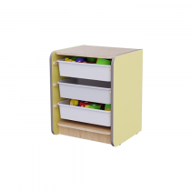 Одинарный модуль для хранения игрушек из коллекции мебели «НЕГА» (цвет желтый) - «globural.ru» - Верхняя Пышма