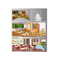 Стенд для сюжетно-ролевых игр 2-х сторонний (класс, библиотека) - «globural.ru» - Верхняя Пышма