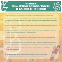Стенд "Правила пожарной безопасности в кабинете физики" - «globural.ru» - Верхняя Пышма