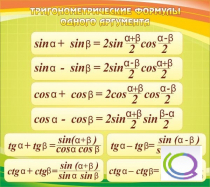 Стенд "Тригонометрические формулы" - «globural.ru» - Верхняя Пышма
